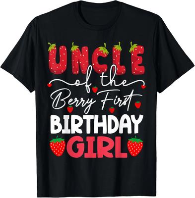 Uncle Of The Berry First Birthday Girl Strawberry T-Shirt