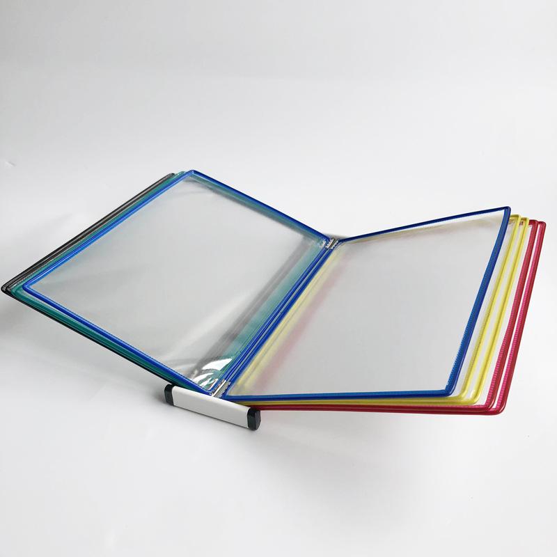 A4 10-Page Strong Magnetic Wall-Mounted Display Folder Rack