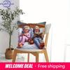 Adorable Elderly Couple And Dog Printed Pillowcase For Cozy Nights Sofa Cushion Cover, Home Decoration, 2D Printing
