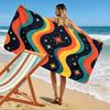 Colorful Waves and Stars Pattern Beach Towel Beach Towel Quick-drying for Travel Outdoor Sports Jogging Beach and Swimming