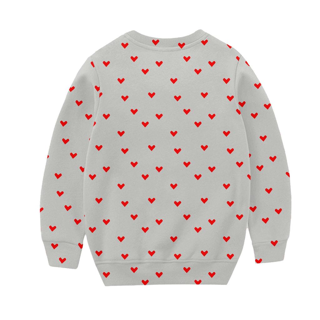 Rundhalspullover für Mädchen mit Aufdruck zum Valentinstag