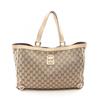 Used Abbey GG Canvas Tote Bag 141472 Canvas Leather Beige Beige Used Women