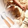 High Carbon Steel Spoon Hook Carving Cutter with Ergonomic Wood Handle Suitable for Woodcut Crafts Furniture Art Making