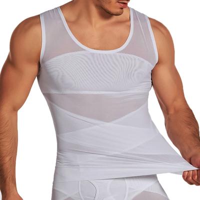 Men's Body Shaper Waist Trainer Slimming Vest Mesh Undershirt Abdomen Slimming Shapewear Fat Burning Fitness Tank Tops