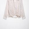 Spring 2025 Women's European-American Striped Knot Shirt