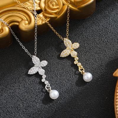 Titanium Steel Butterfly Necklace with Inlaid Diamond - 2026 Light Luxury Fashion Choker Chain for Women