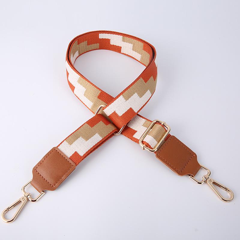 New Fashion Personalized Square Ethnic Style Bag Strap 38mm Adjustable Shoulder Strap Woven Polyester Bag Shoulder Strap