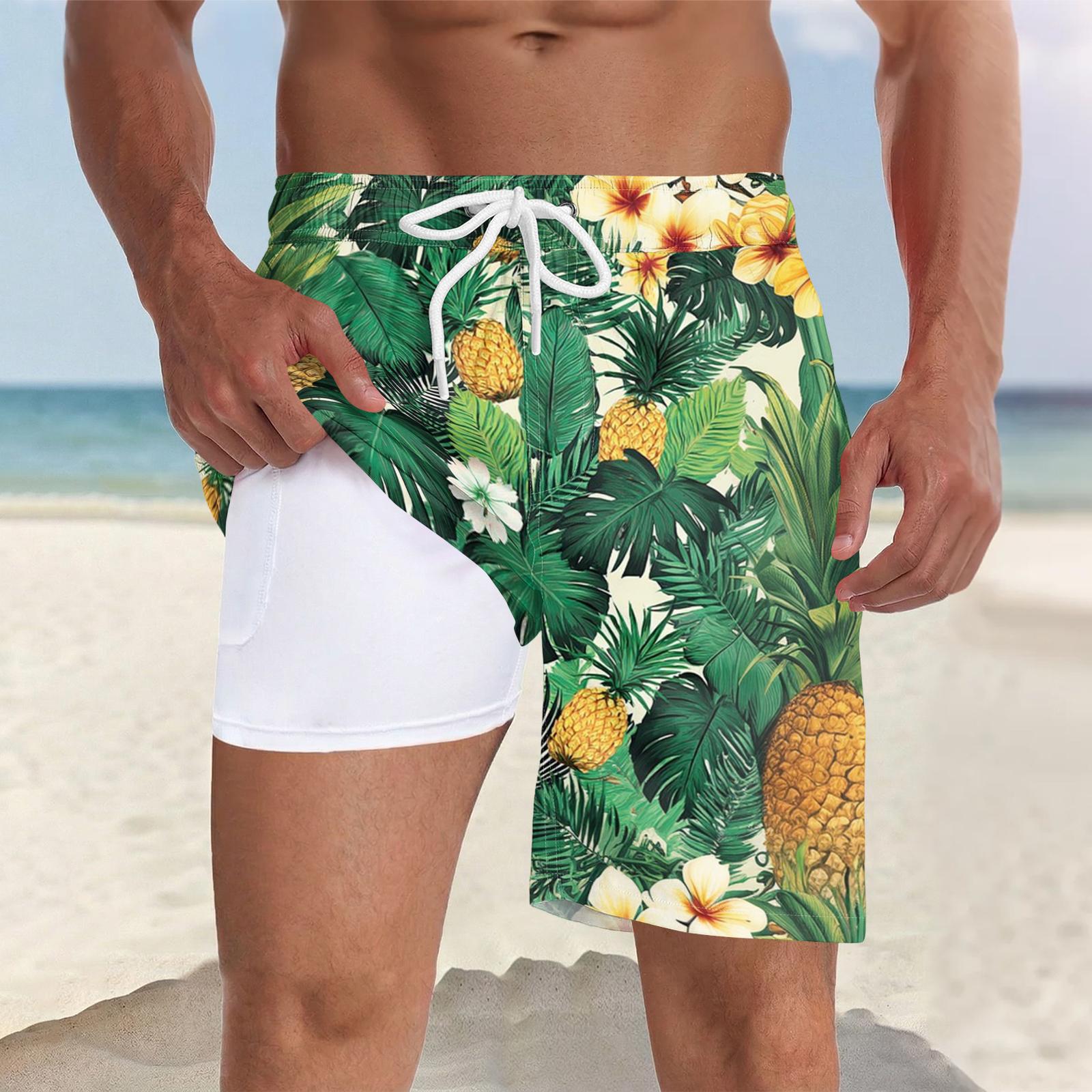 Men s Swim Quick-dry Beach Casual Swimming Trunks (With Pockets) M