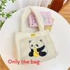 Furry Panda Embroidered Hugging Bamboo Diagonal Cross Backpack For Use Daily