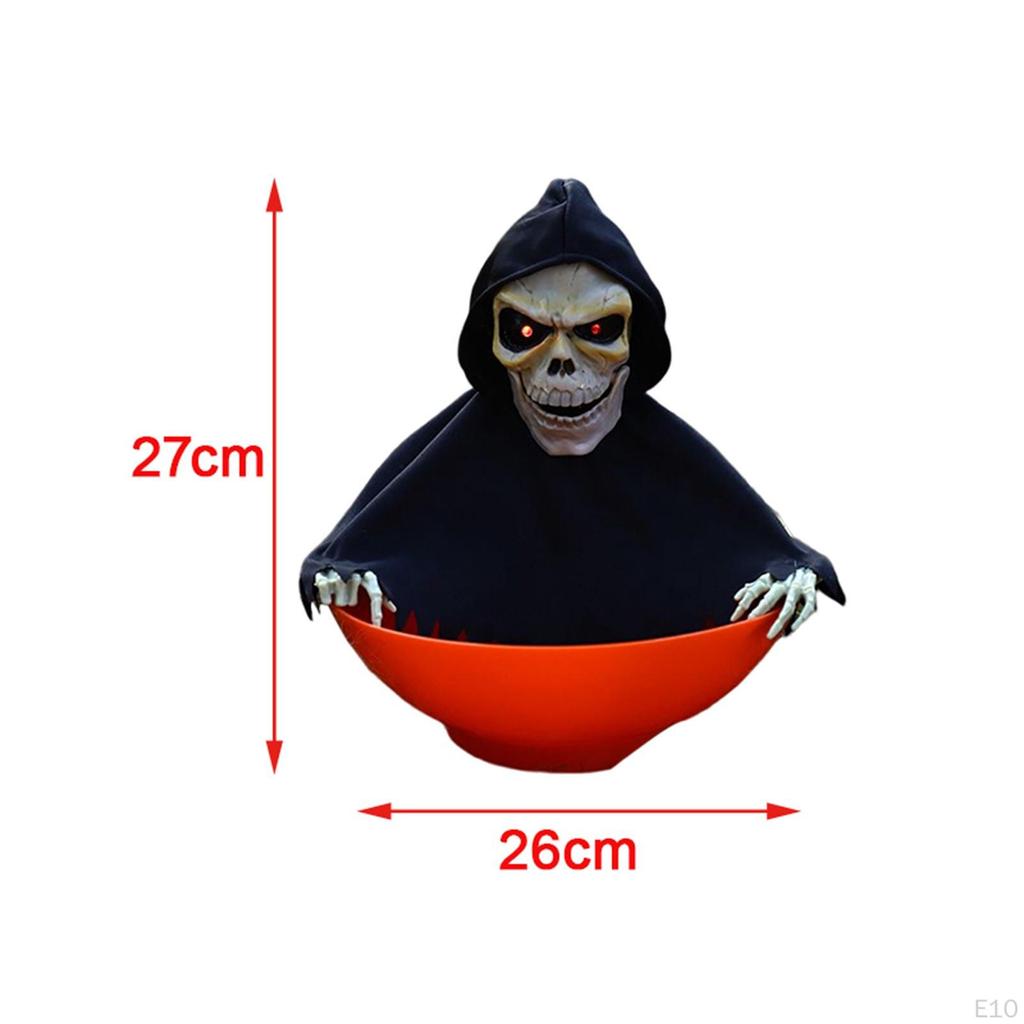 Decorations Glowing Skull with Lighted Eyes Fruit Plate Tricky for Haunted House Outside Garden
