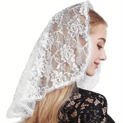 Lace Mantilla Church Veils For Women Traditional Spanish Latin Mass Head Covering Catholic Veil Bridal Veils Wedding Headdress