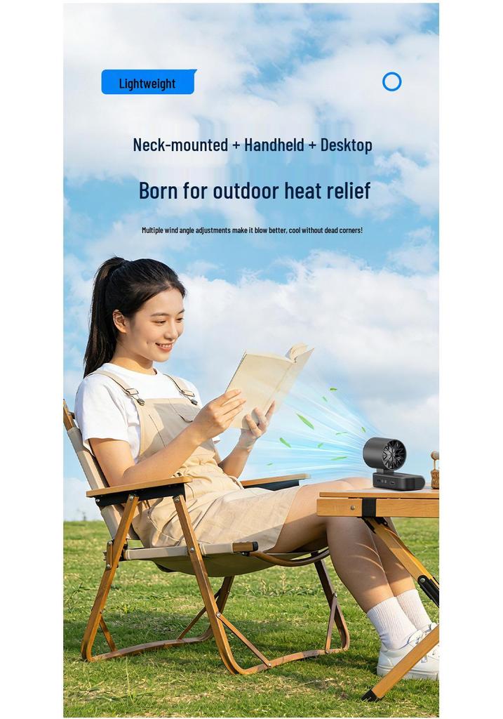 Portable USB Rechargeable High-Speed Handheld Fan with Digital Display and Foldable Design