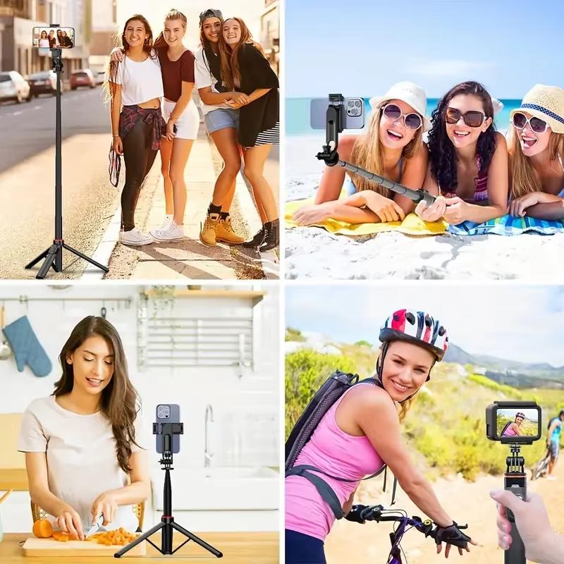 Wireless Selfie Stick Tripod Stand Bluetooth Remote With Fill Light for iPhone Mobile Phone Vlog Tiktk Live Streaming