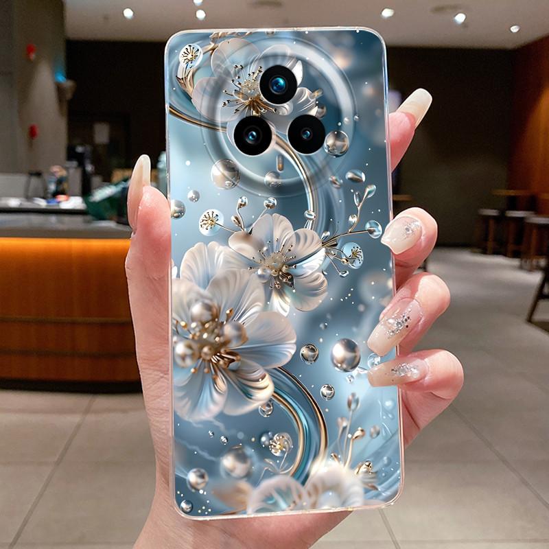 For Realme 14 Pro Plus 5G Case Luxury Flower Soft Slim TPU Phone Housing For Realme 14 Pro 14Pro+ Funda Transparent Back Covers