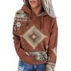 Women S Casual Ethnic Tribal Print Hooded Long Sleeve Sweatshirt