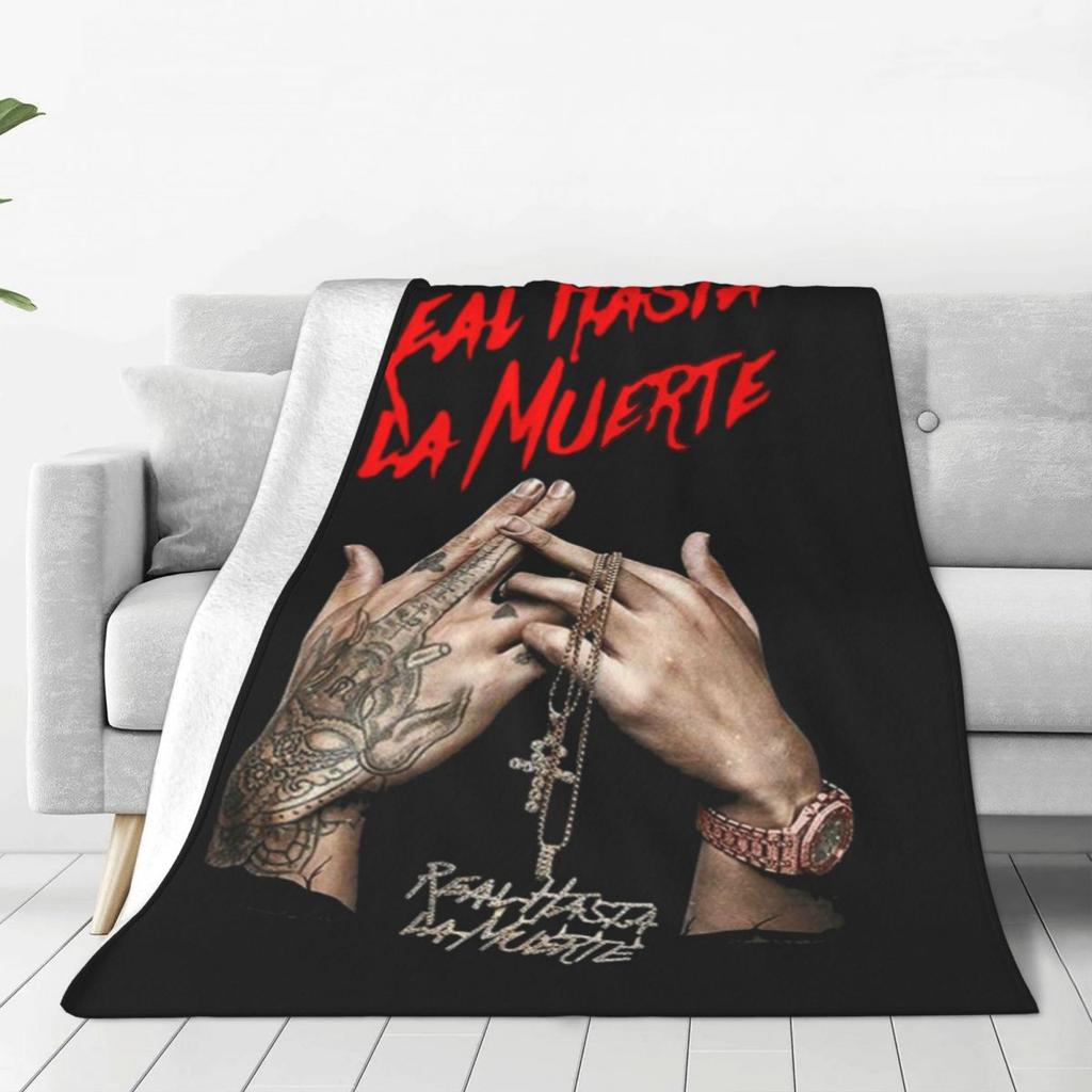 Warm Soft Blanket Picnic Anuel AA Throw Blanket Real Hasta La Muerte Flannel Bedspread Bedroom Colorful Sofa Bed Cover