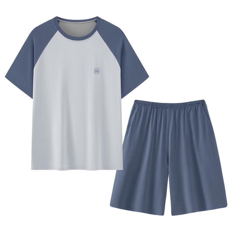 New 2026 Men's Modal Short Sleeve Pajama Set – Cool, Lightweight Summer Wear for Home or Outdoors