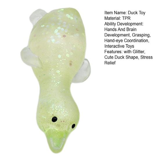 Klarer Glitzer-Quietscheente Mini Liegende Ente Angstlinderndes Sensorisches Spielzeug Langsam Aufgehendes Stressball Tierform Spielzeug