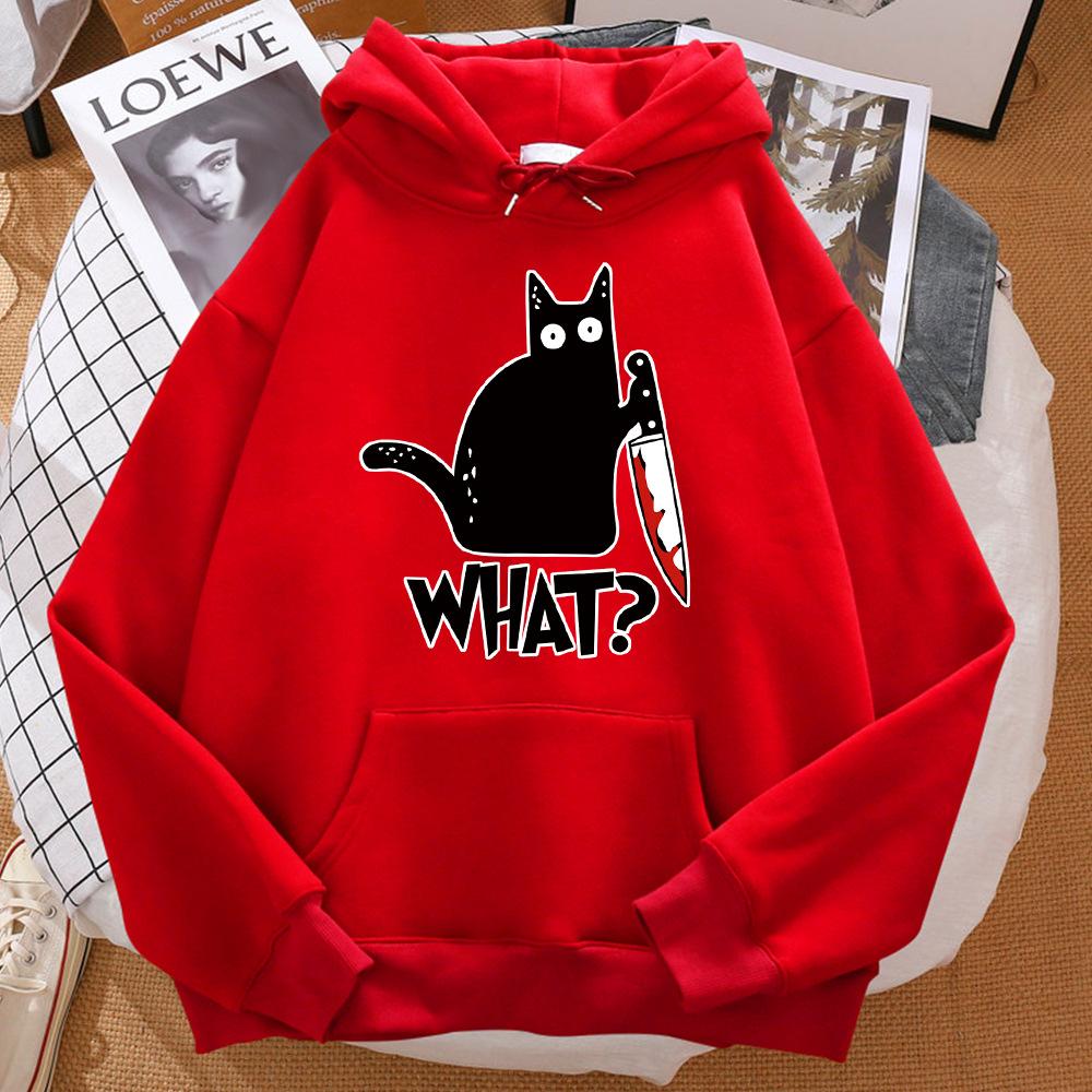 Animal Cat Print Men Plus Size Hoodie Sports Cute Cartoon Street Casual Fashion Rock Pop Long Sleeve Fleece Sweatshirt Clothing