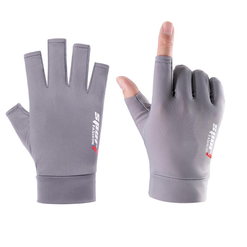 Ice Silk Fingerless Sun Protection Gloves for Men & Women: Ideal for Summer Cycling, Fishing, and Driving
