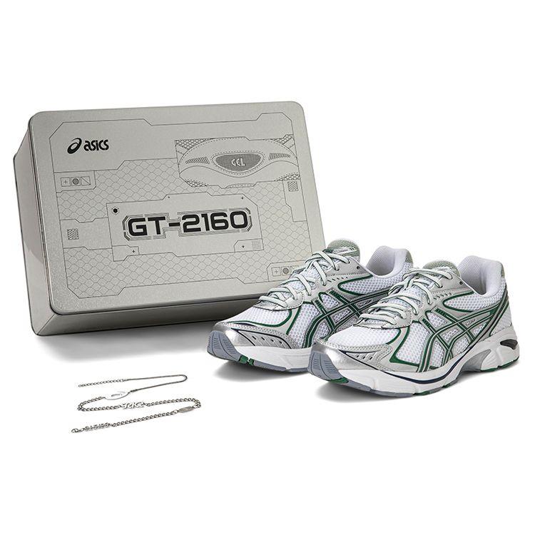 Asics GT-2160 Y2K Set Comfortable Trendy Lightweight Low-Top Training Running Shoes Unisex Sneaker White Silver Green 1203A275-103(S-BOX)