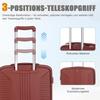 20"/24"/28" 3-Piece PP Spinner Luggage Set – Sizes with Side Handles, Hanging Hooks & Protective Feet – Integrated Combination Lock (Red)