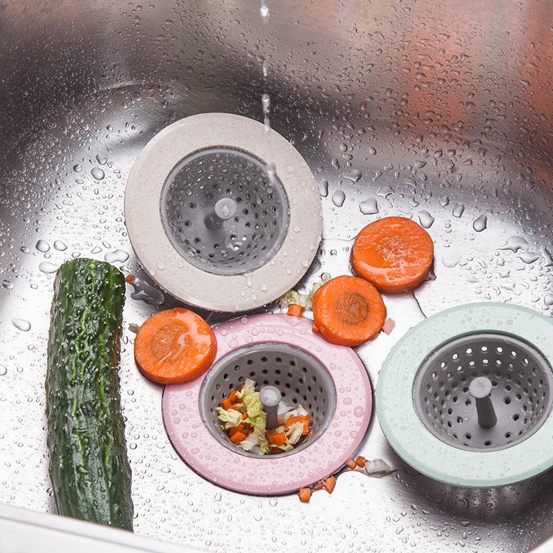 1PC Silicone Sink Filter Strainer Waste Plug Collector Bathroom Hair Stopper Floor Drain Home Kitchen Sewer Leak Net Colanders