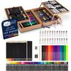 Artina Bologna Wooden Paint Box - Paint Set - 127 Pieces - Oil Pastels, Colored Pencil, Watercolor, Acrylic