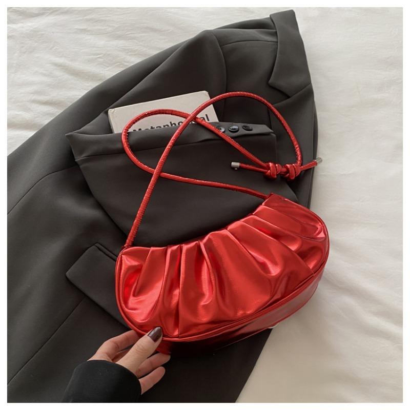 Glänzende Knödel-Tasche Modische und elegante plissierte Ein-Schulter-Tasche Hand-Trage-Achseltasche
