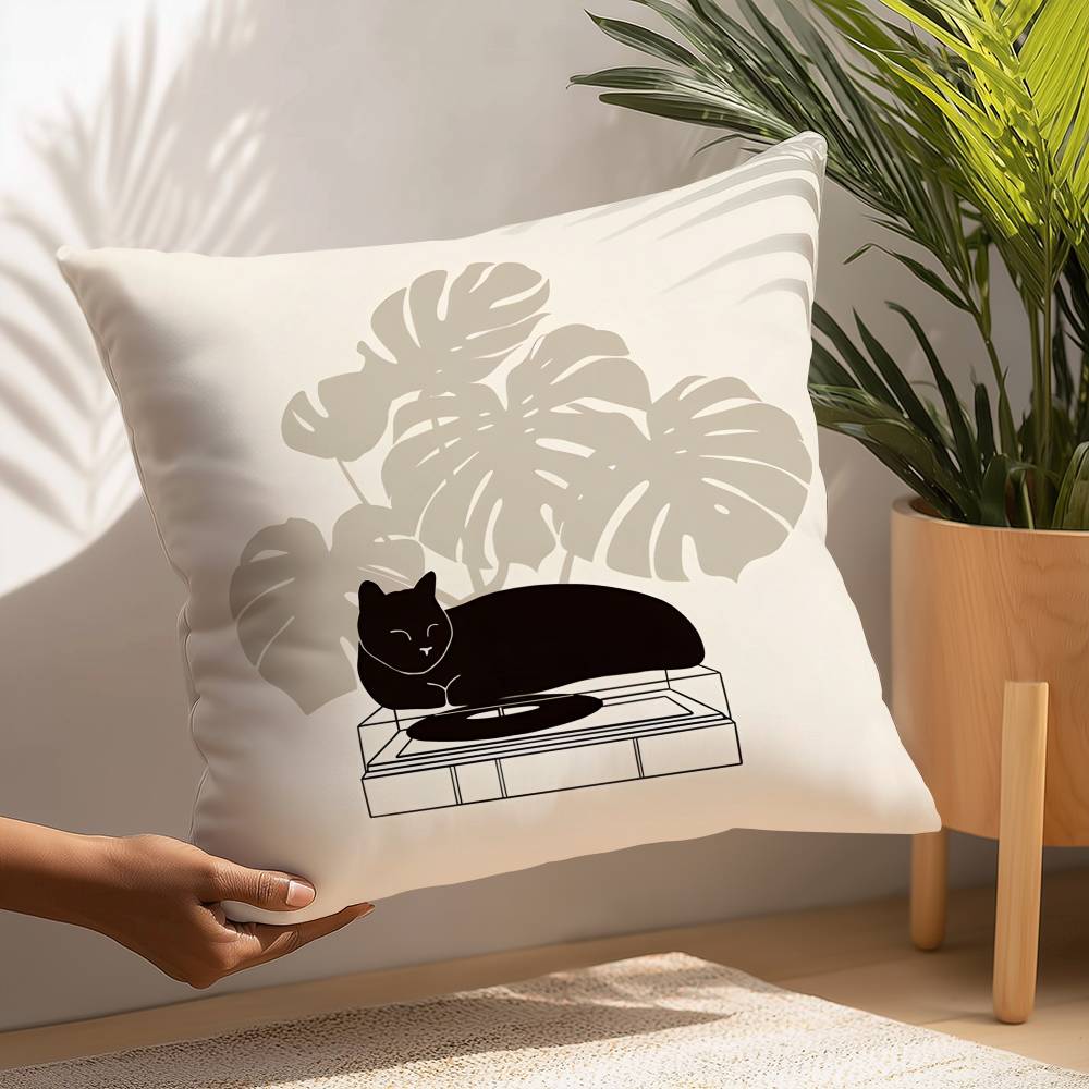 Minimalistisches Niedliches Tier Wandkunst Kissenbezug Plüschstoff Weicher Kissenbezug Doppelseitiger Druck Kissenbezug Haushaltsgeschenke