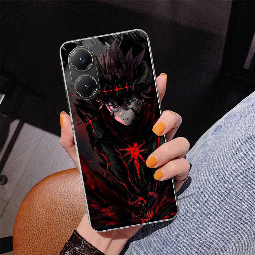 Black C-Clovers Anime Phone Case For Xiaomi Poco X7 X6 X5 Pro F7 Ultra Redmi 15C 15 13C 13 12C 12 10 10A 10C 9 9A 9C 9T Cover Po
