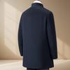 FAPAI Men's Business Stand Collar Wool & Cashmere Blend Overcoat