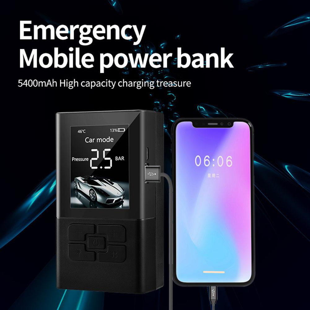 Wireless Portable Motorcycle Inflatable Pump Car Electrical Ball Pump Battery LCD Long Air Display Inflator Bicycle Super U4O6