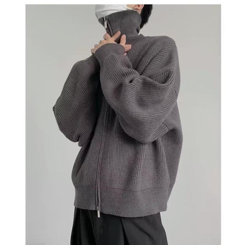 Men's Trendy Half-High Collar Cardigan Sweater, Autumn/Winter 2023 Collection