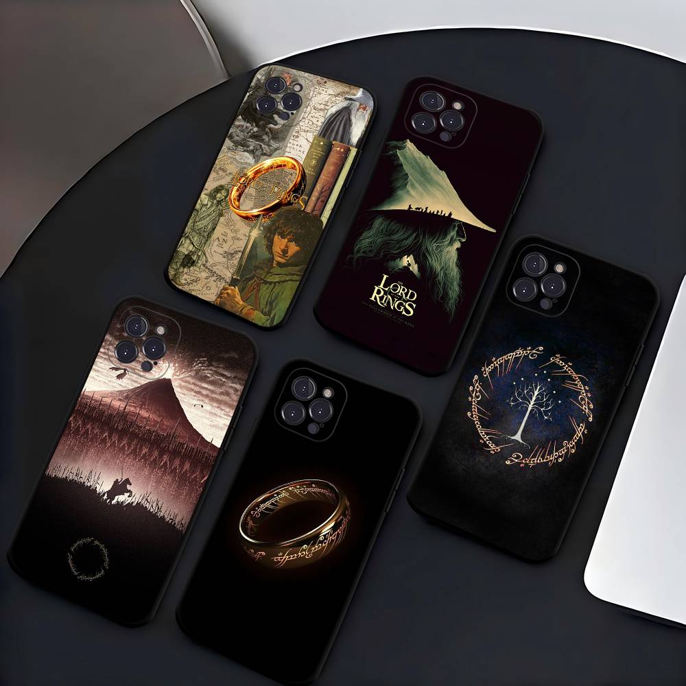 Movie The L-Lord R-Rings Black TPU Phone Case For Iphone17 Air 16 15 14 13 12 Pro 11 Pro Max Plus Protective Lens Cover Case