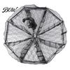 Royal Style Lace Umbrella Vintage Gothic Umbrella, Black Bridal Parasol for Halloween Elegant Hollow Embroidery Witch Cosplay, Wedding Decoration,