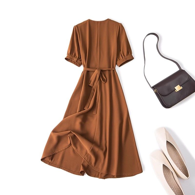 Elegantes Retro-Stil Übergröße Damenkleid für Sommermode Vintage High-End Slim Taille MM Kleid