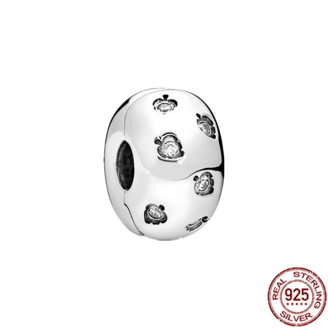 Bande de cœurs et pavé d'étoiles de mer, breloque à Clip en argent Sterling 925, perle adaptée au Bracelet de mode Original, bijoux fins, cadeau à faire soi-même