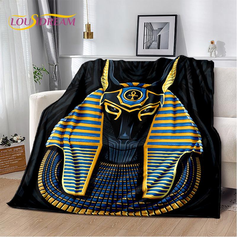 3D Ideographic Sign Symbols Ancient Egyptian Mythological Blanket,Soft Throw Blanket for Home Bedroom Bed Sofa Cover Blanket Kid