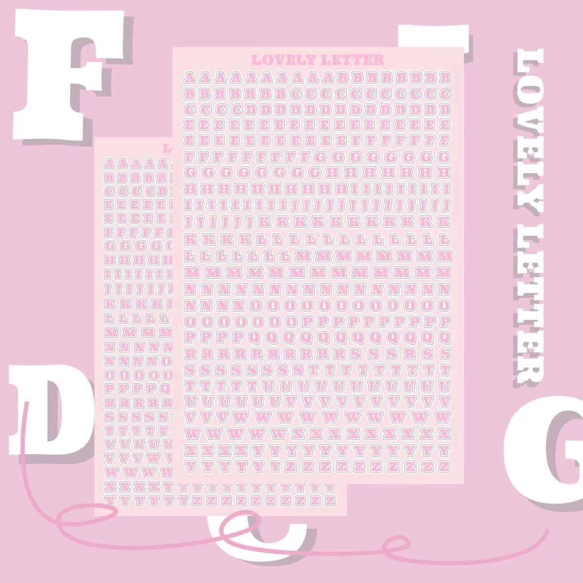 

Candy Color Letter Alphabet Stickers Decoration Scrapbooking Collage Journal Album Diary Planner DIY Stationery рожевий
