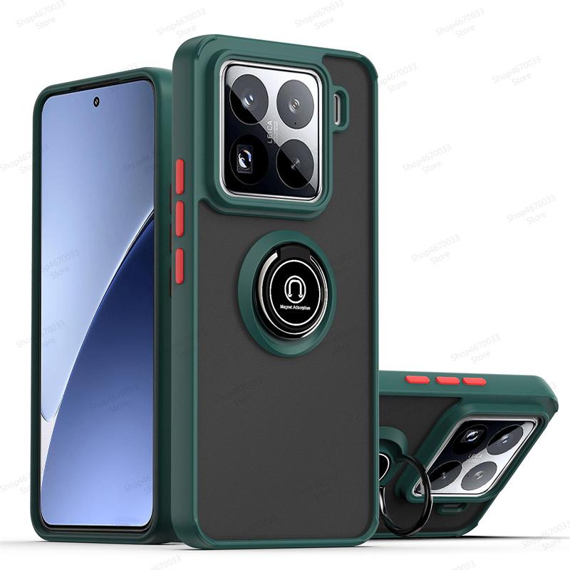Matte Armor Magnetic Phone Case For Xiaomi 15 14T 14 13T 13 12T Pro 14 13 Ultra Ring Holder Cover For Xiaomi 13 12 11 Lite Funda