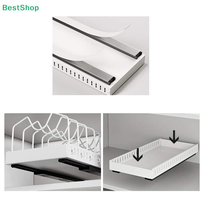 Kitchen Pull-Out Pot Rack Adjustable Cupboard Trays Dishes Partition Shelf With Slide Rails Organizer Tray Drawer Storage Racks