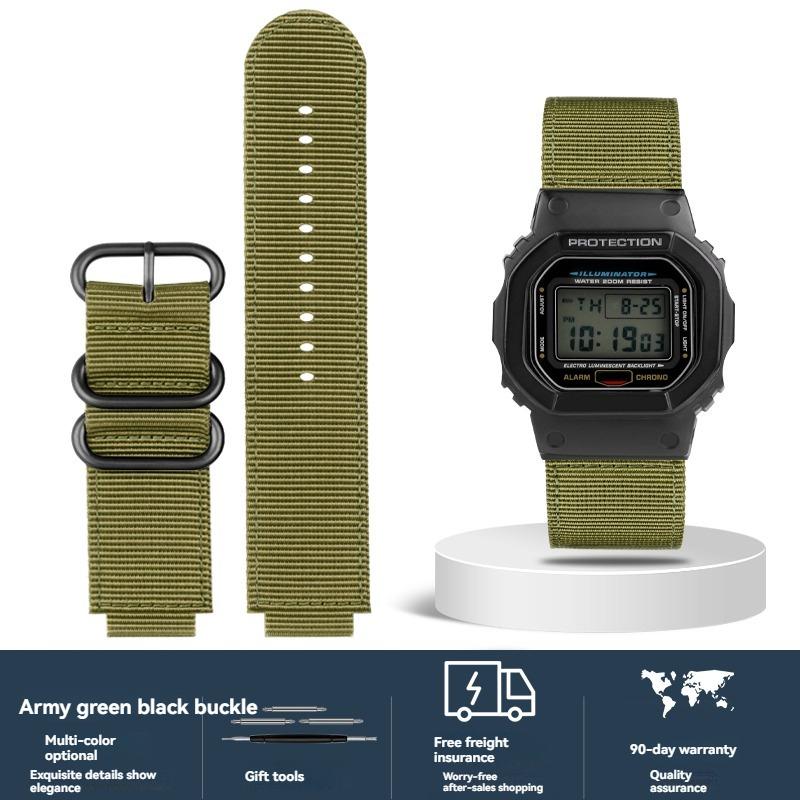 16mm Nylon Canvas Strap for Casio G-ShOCK GW6900/DW5600/GW-B5600/GM-5600/GA110/GA 2100 Outdoor Sports Watch Band Replacement