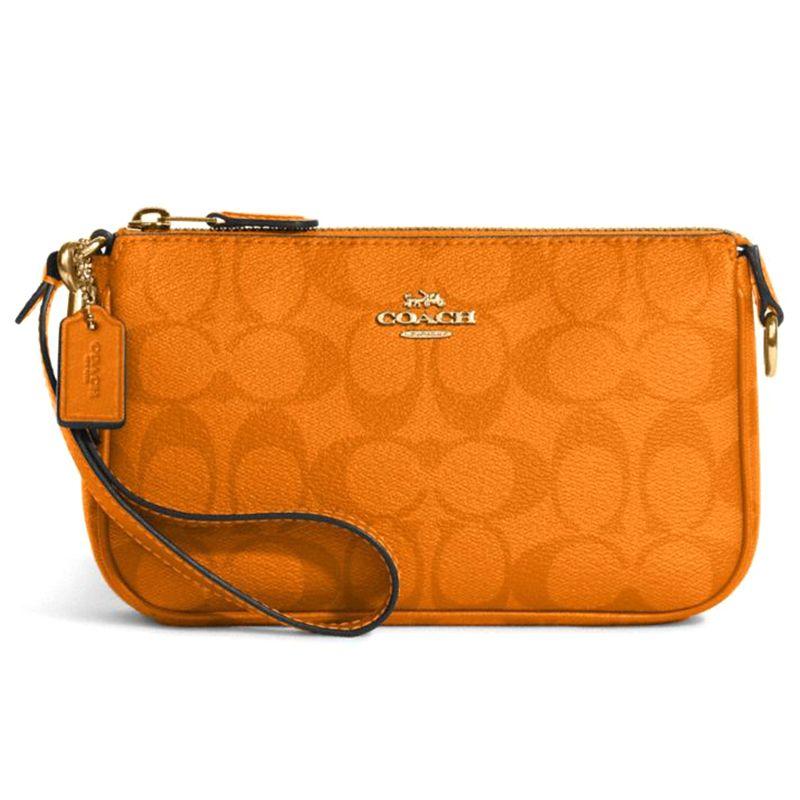 Coach Nolita 19 Classic Monogram PVC Handheld Clutch Women clutch Light-Orange C3308-IMNXU Basic Set BagDust Bag 23630₽