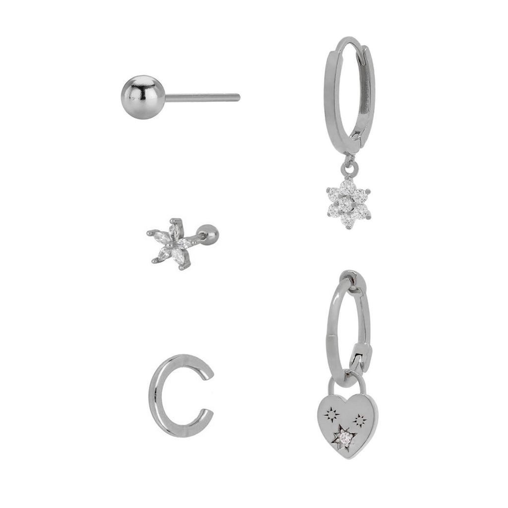 24K Gold Plated Zirconia Stud Earrings - Elegant Copper Design