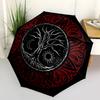 Yin Yang Tree of Life Mandala Wall Art DecorUmbrella, Portable 3-Fold Compact Umbrella for Men & Women Gift
