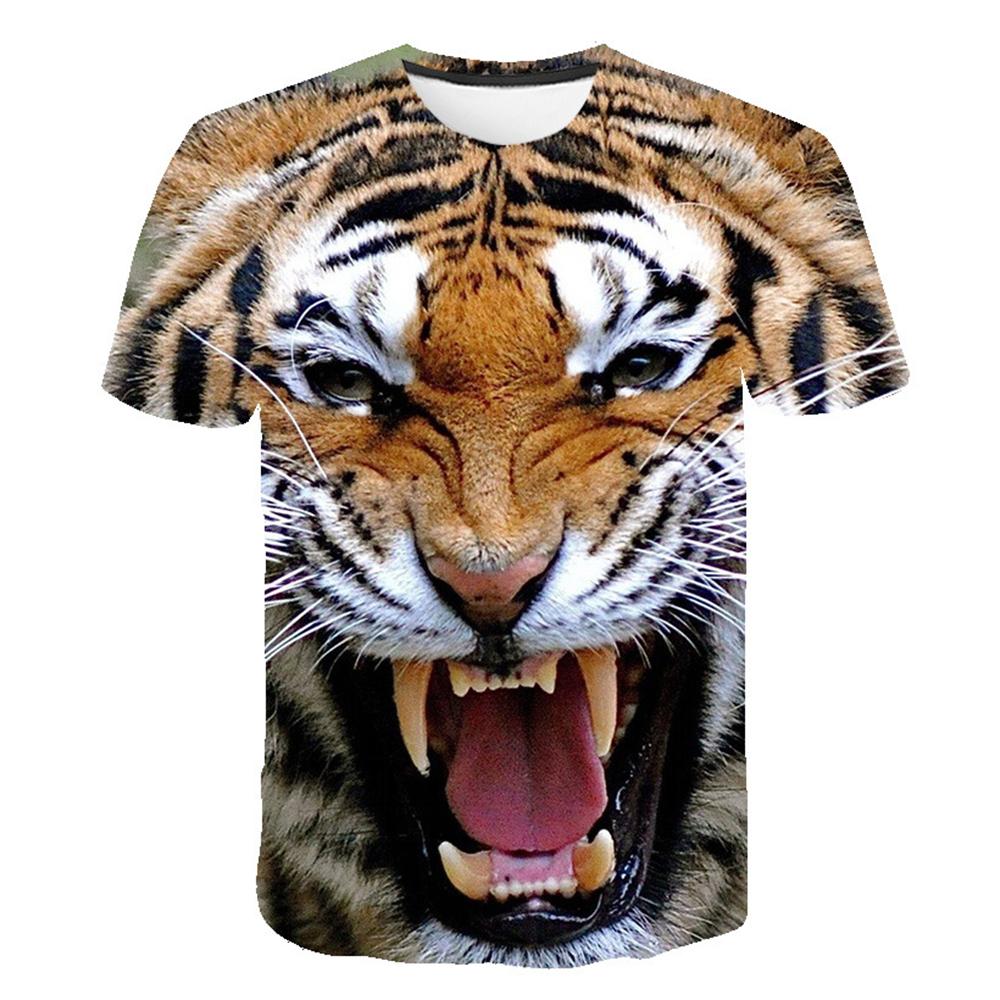 Children's Clothing Oversized Tops Short Sleeve 3D Lion Printed T-Shirts O-Neck Casual Kids Clothes Summer Outdoor Boys T Shirts