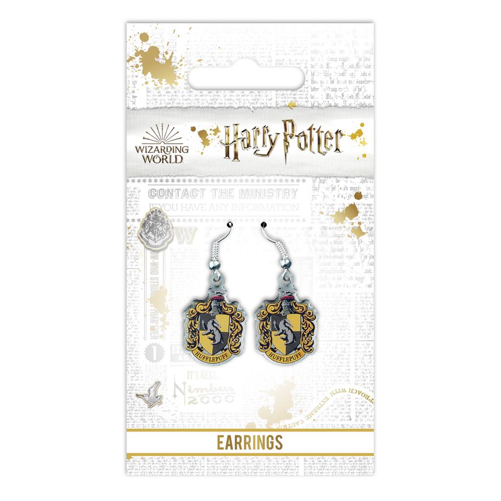 Harry Potter Hufflepuff Crest Drop Earrings