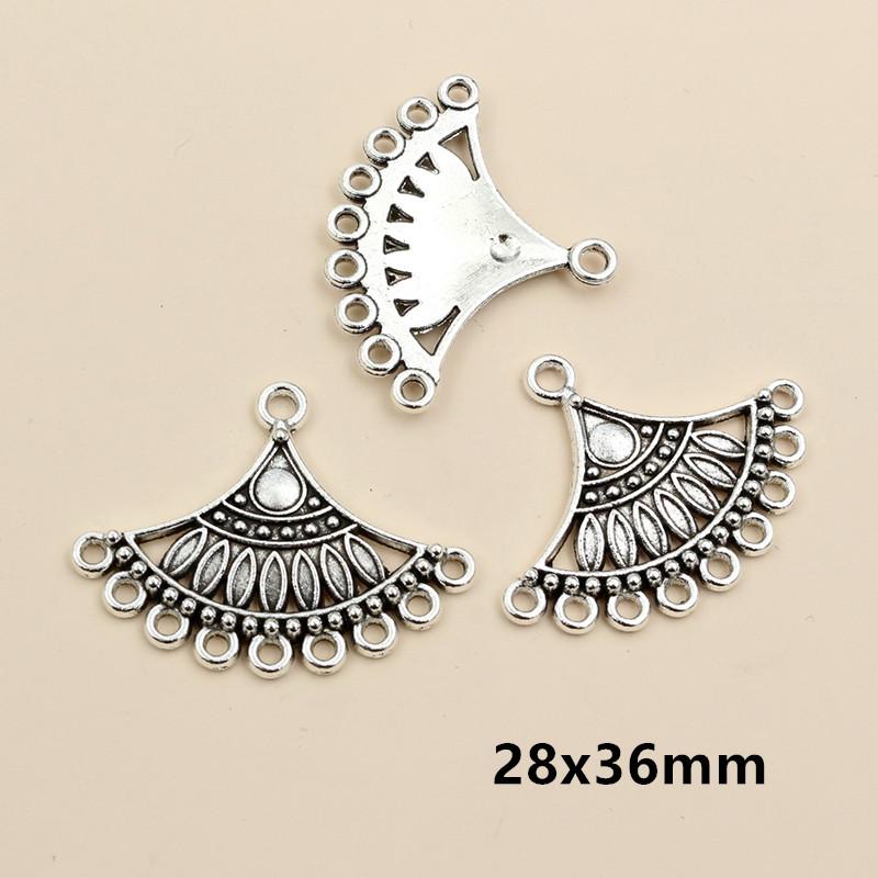 10pcs Antique Silver Plated Boho Vintage Bohemian Connector Charms Pendant DIY Necklace Bracelet Jewelry Making Accessories
