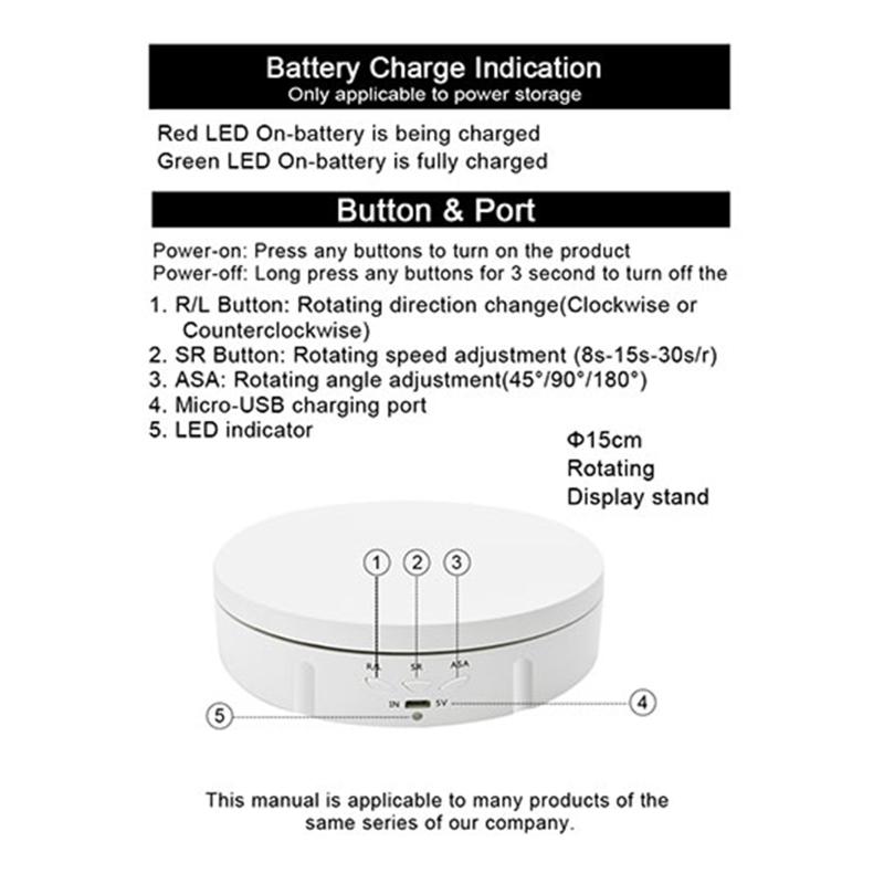 3 in 1 5V Electric Rotating Display Stand Turntable Photographic Video Shooting Stand Dynamic Rotating Display Stand